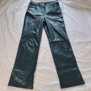 7 For All Mankind Green Faux Vegan Leather Pants - Small